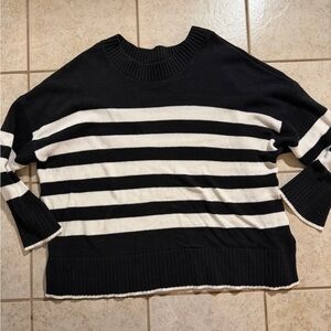 Sonoma Black and White Striped Women's Sweater
